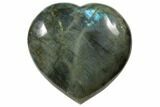 Flashy Polished Labradorite Heart - Madagascar #126693-1